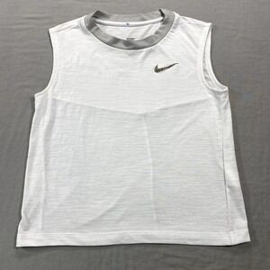Nike Yoga Girls Tank Top Shirt Youth Medium White Dri-Fit Lightweight Girls